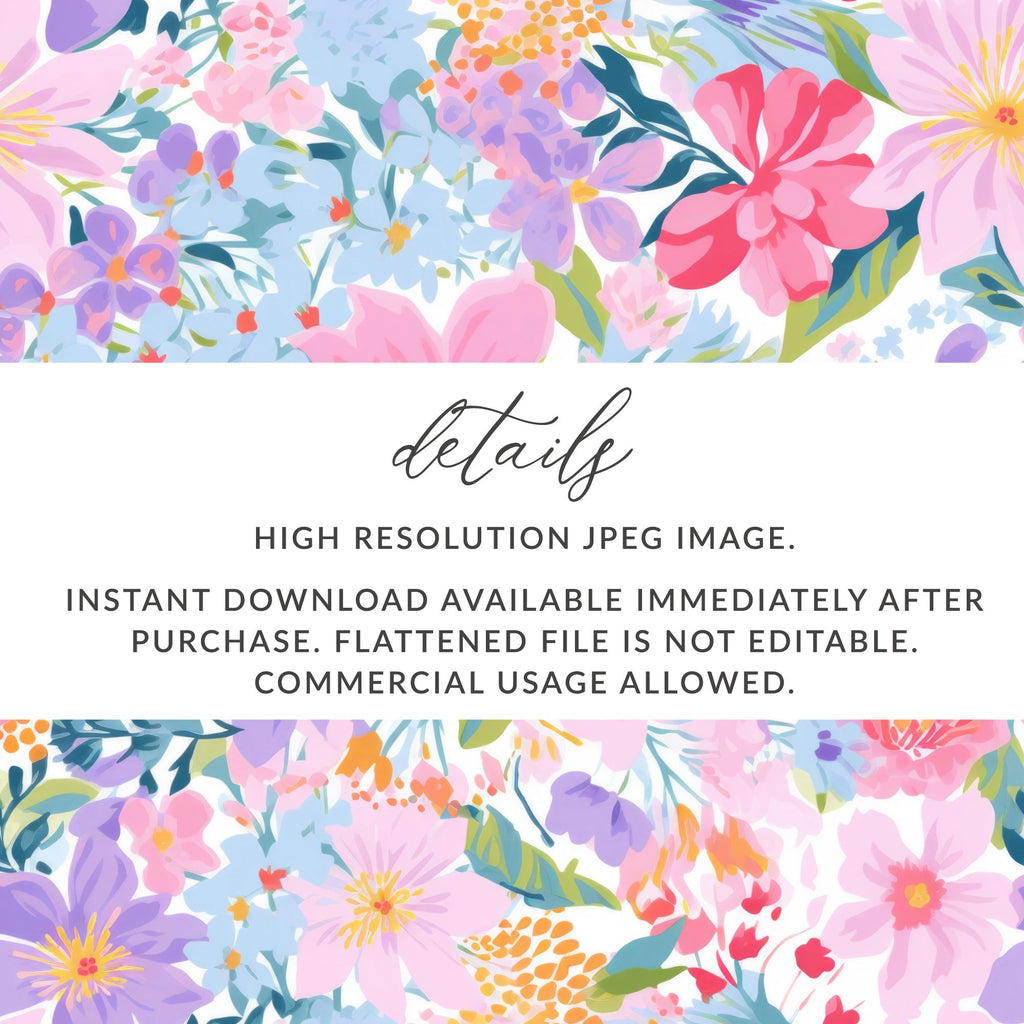 Ditsy Floral Seamless Pattern Colorful Flower Design, Fabric Print, Scrapbook Paper, Digital DownloadFloral Seamless Pattern Digital, Pink Flower Design, Repeatable Flower Pattern, Pastel Flowers, Digital Paper, Fabric Digital, Paper Print - Moore and Mountain