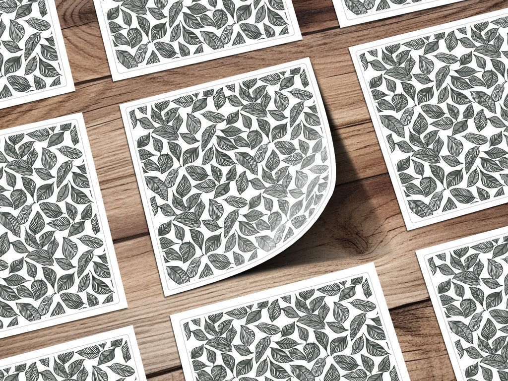 Leaf Pattern Nature Inspired Vector Graphic Black White Digital - Moore and Mountain