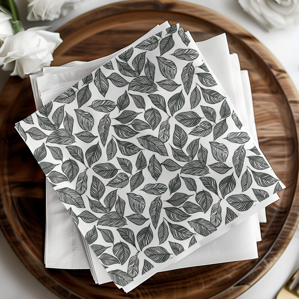 Leaf Pattern Nature Inspired Vector Graphic Black White Digital - Moore and Mountain