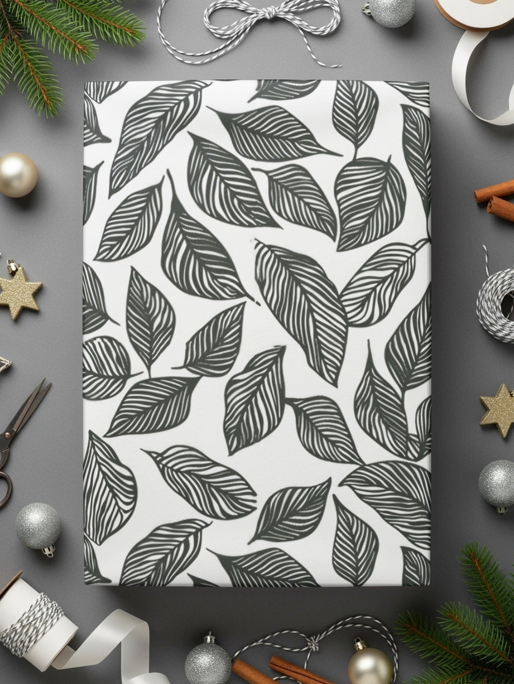 Leaf Pattern Nature Inspired Vector Graphic Black White Digital - Moore and Mountain