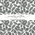 Leaf Pattern Nature Inspired Vector Graphic Black White Digital - Moore and Mountain