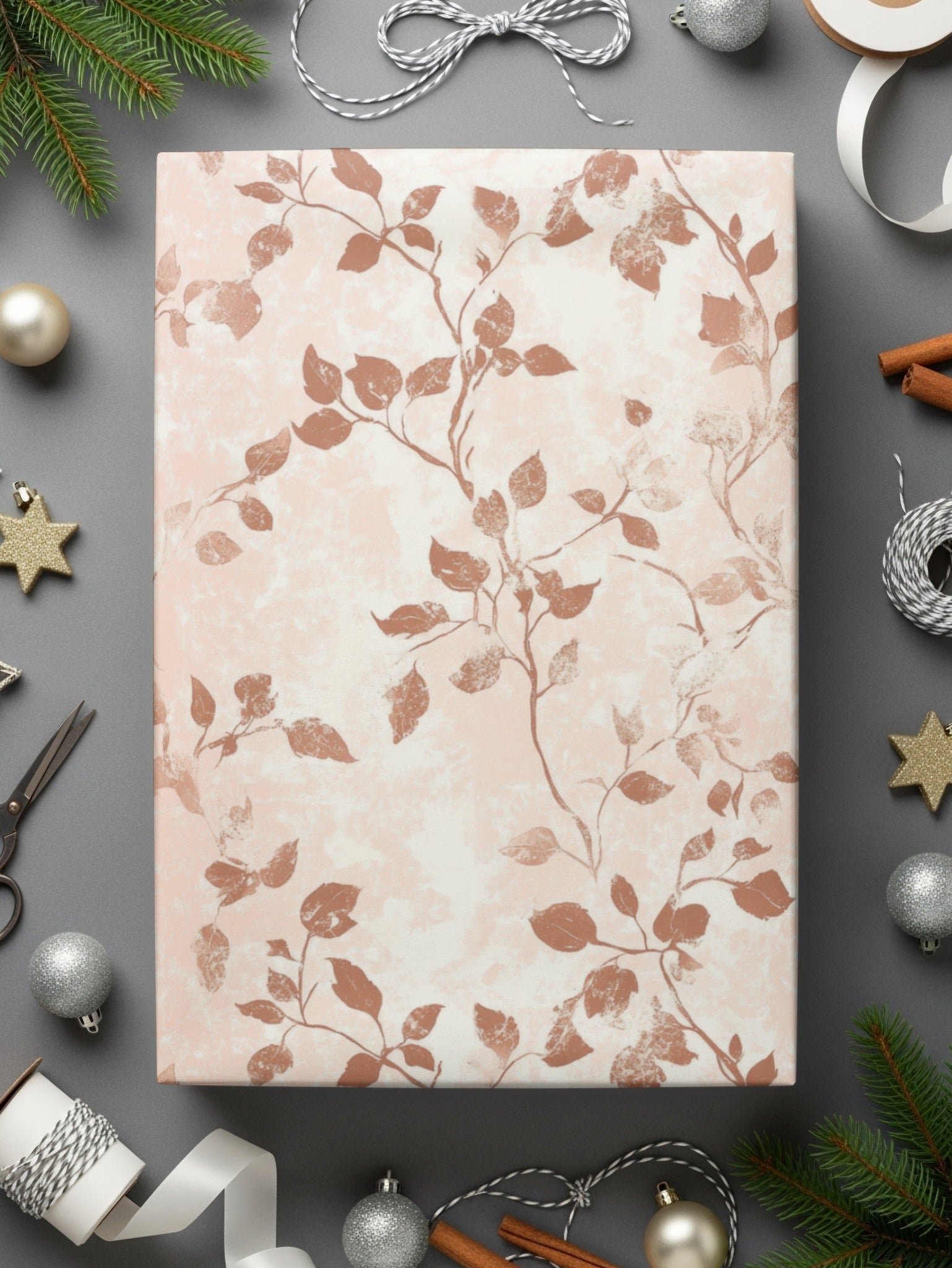 Leafy Seamless Pattern Digital Paper, Botanical Print, Floral Fabric Design, Beige Brown Background, Scrapbooking Paper, Downloadable Files - Moore and Mountain