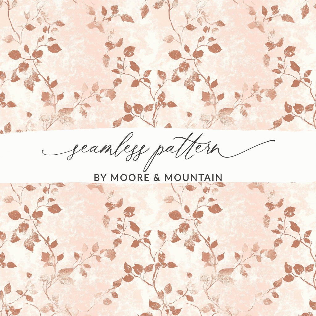 Leafy Seamless Pattern Digital Paper, Botanical Print, Floral Fabric Design, Beige Brown Background, Scrapbooking Paper, Downloadable Files - Moore and Mountain