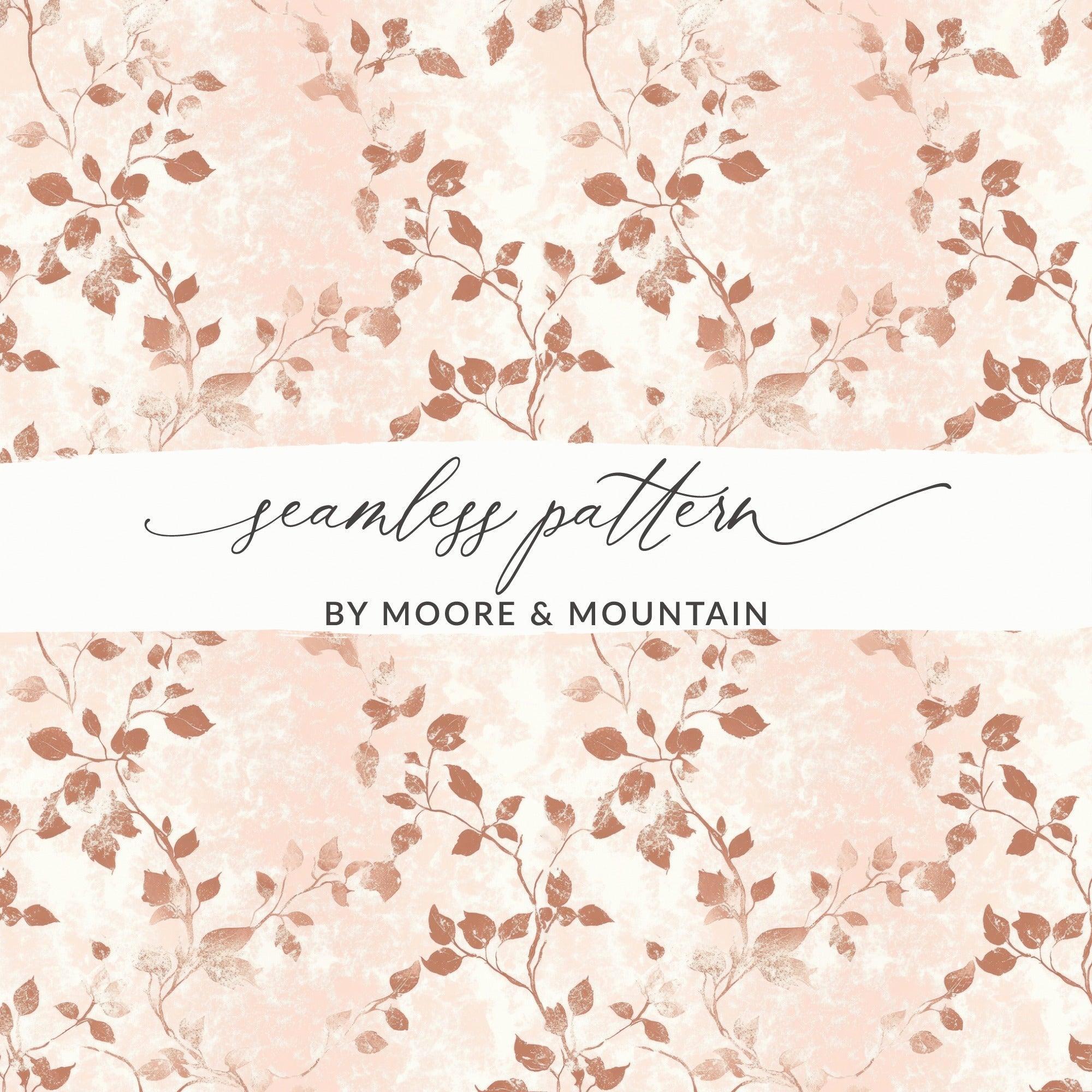 Leafy Seamless Pattern Digital Paper, Botanical Print, Floral Fabric Design, Beige Brown Background, Scrapbooking Paper, Downloadable Files - Moore and Mountain