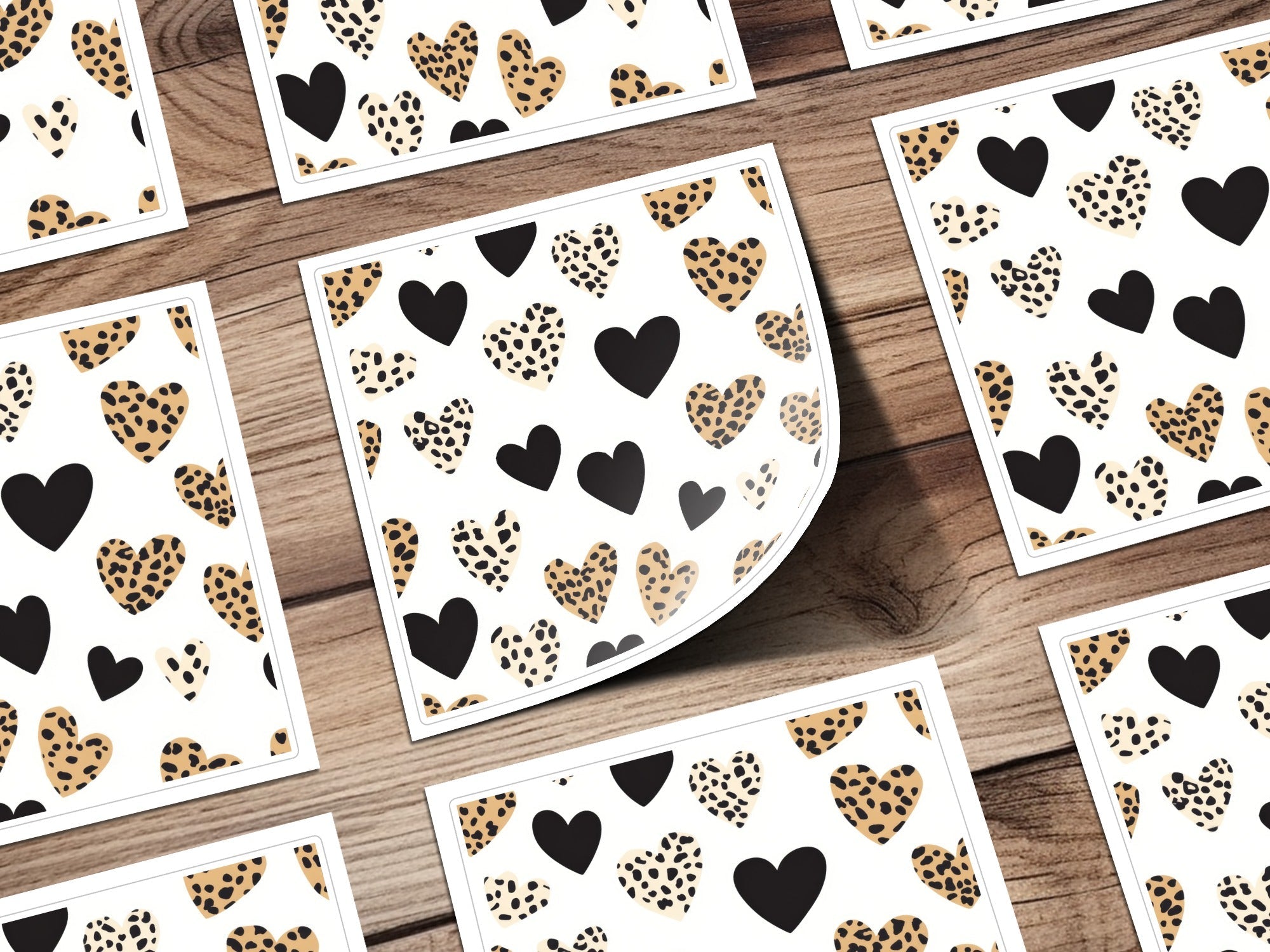 Leopard Heart Digital Paper, Seamless Pattern, Dalmatian Heart Print, Valentine's Day Background, Cheetah Spots Digital Download - Moore and Mountain