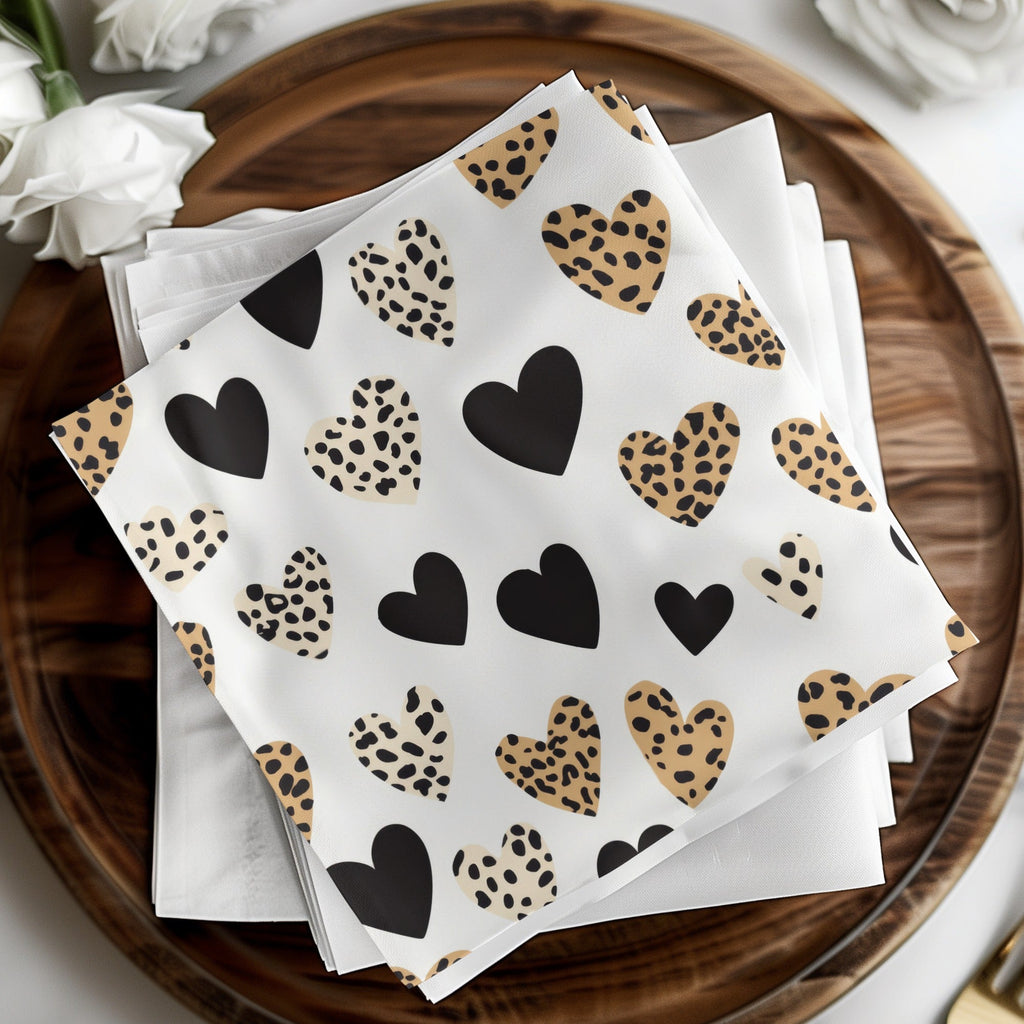 Leopard Heart Digital Paper, Seamless Pattern, Dalmatian Heart Print, Valentine's Day Background, Cheetah Spots Digital Download - Moore and Mountain