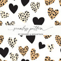 Leopard Heart Digital Paper, Seamless Pattern, Dalmatian Heart Print, Valentine's Day Background, Cheetah Spots Digital Download - Moore and Mountain