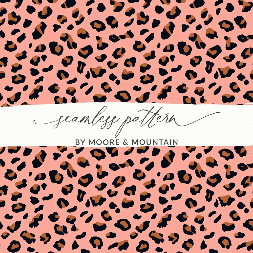 Leopard Print Digital Pattern, Pink Animal Print Paper, Seamless JPEG for Crafts, Fabric, Wallpaper, Digital Download - Moore and Mountain