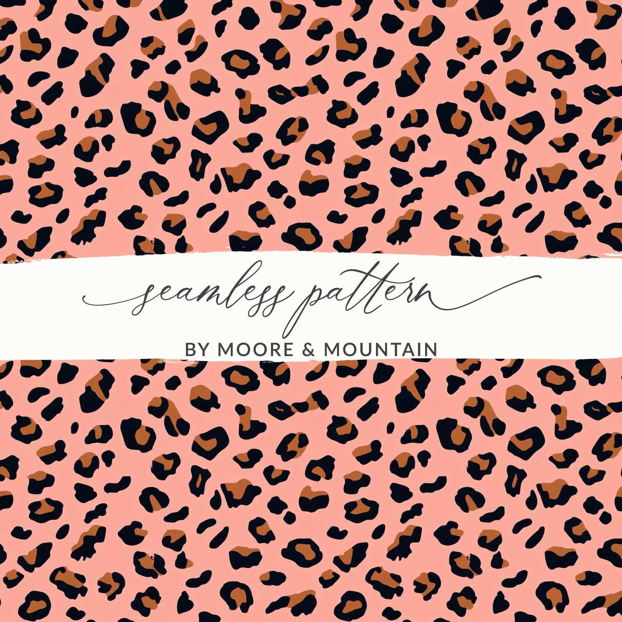 Leopard Print Digital Pattern, Pink Animal Print Paper, Seamless JPEG for Crafts, Fabric, Wallpaper, Digital Download - Moore and Mountain