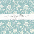 Light Blue Floral Chinoiserie Toile Design Digital - Moore and Mountain