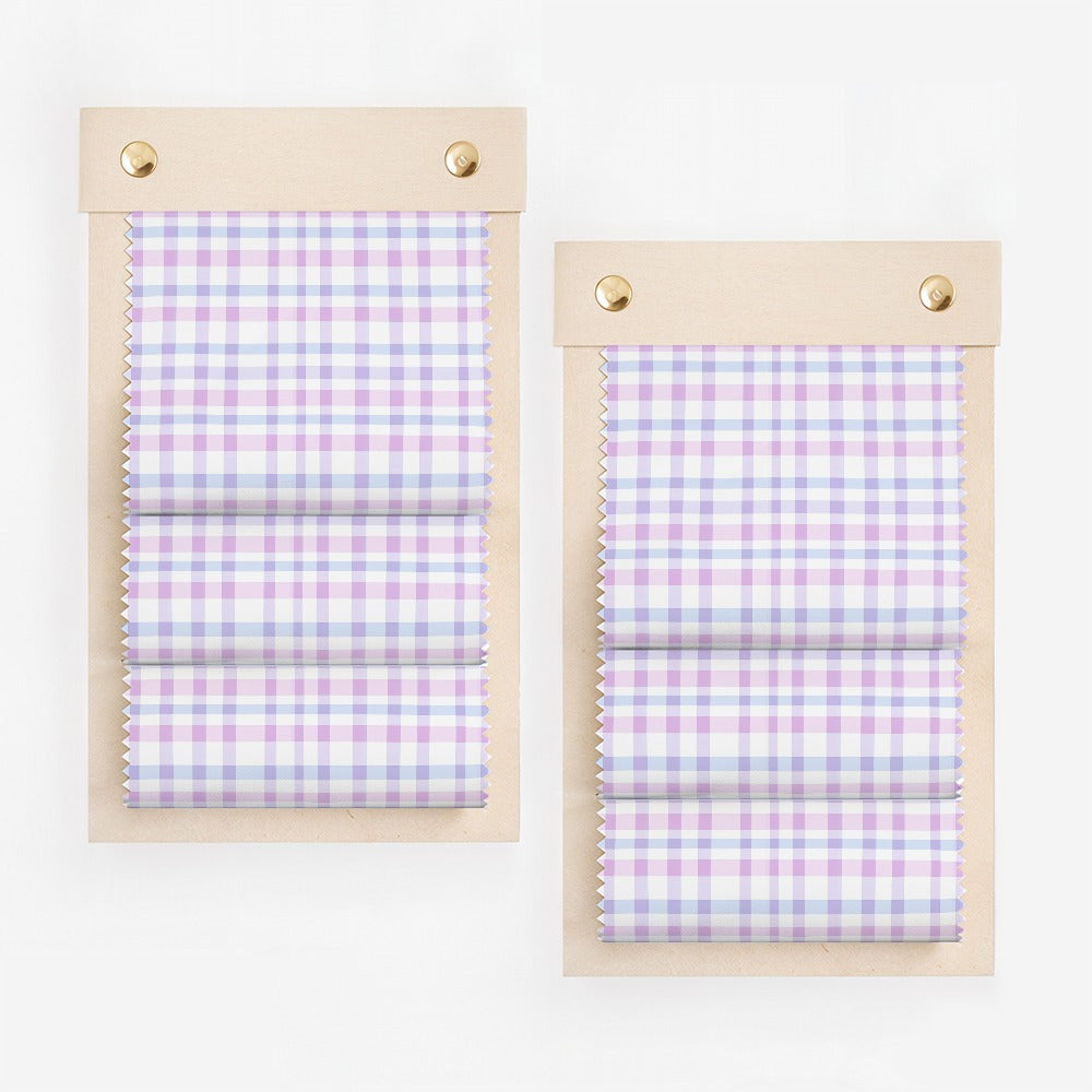 Purple and White Gingham Pattern Vertical Blinds
