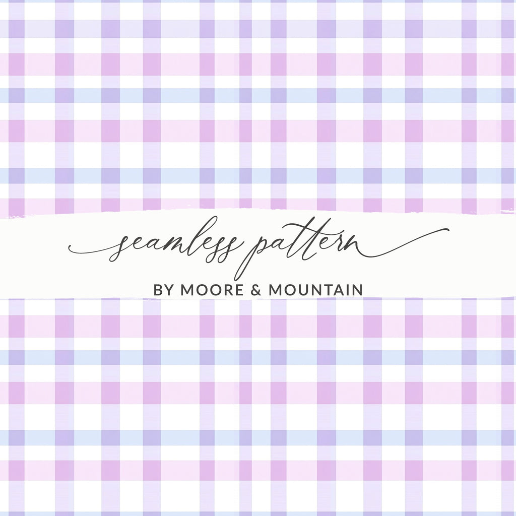 Pink and Blue Plaid Seamless Pattern by Moore and Mountain