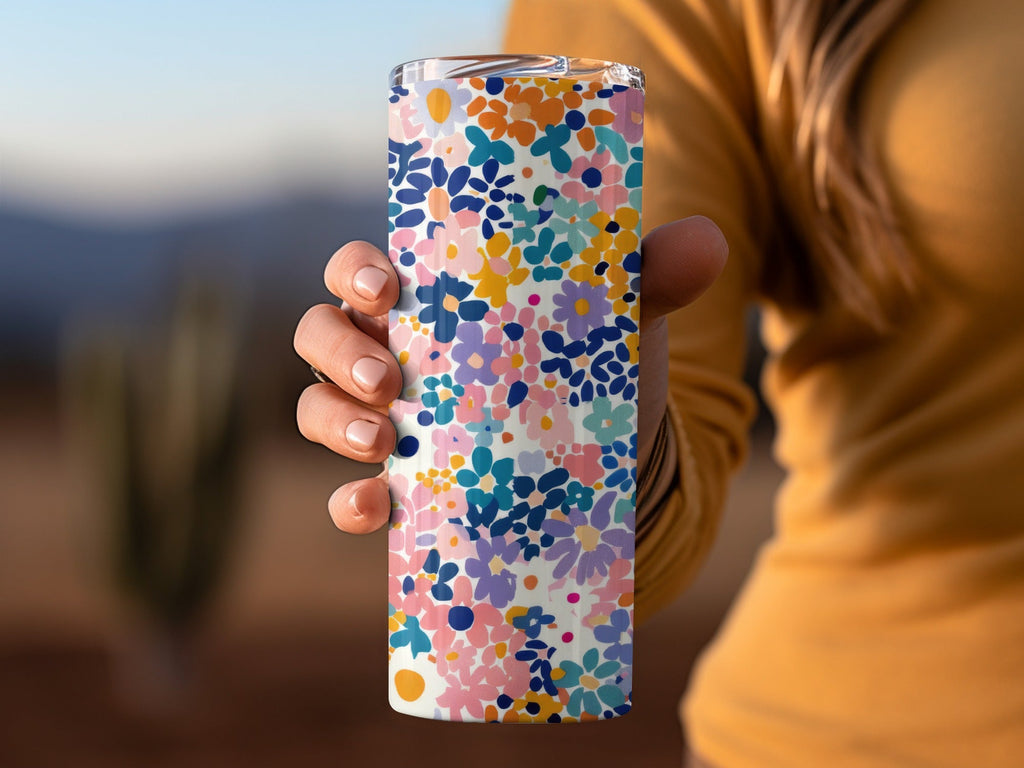 Light Blue Pink Floral Pattern for Spring Summer Time Digital - Moore and Mountain