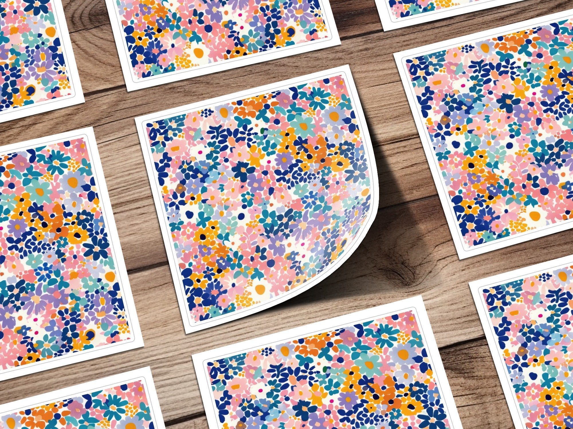 Light Blue Pink Floral Pattern for Spring Summer Time Digital - Moore and Mountain