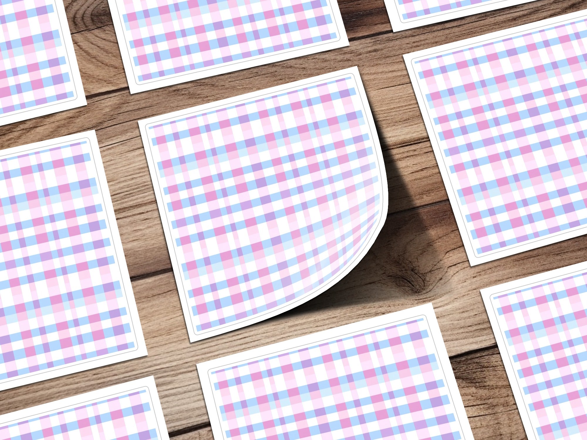 Pink and Blue Checkered Design Pattern Product