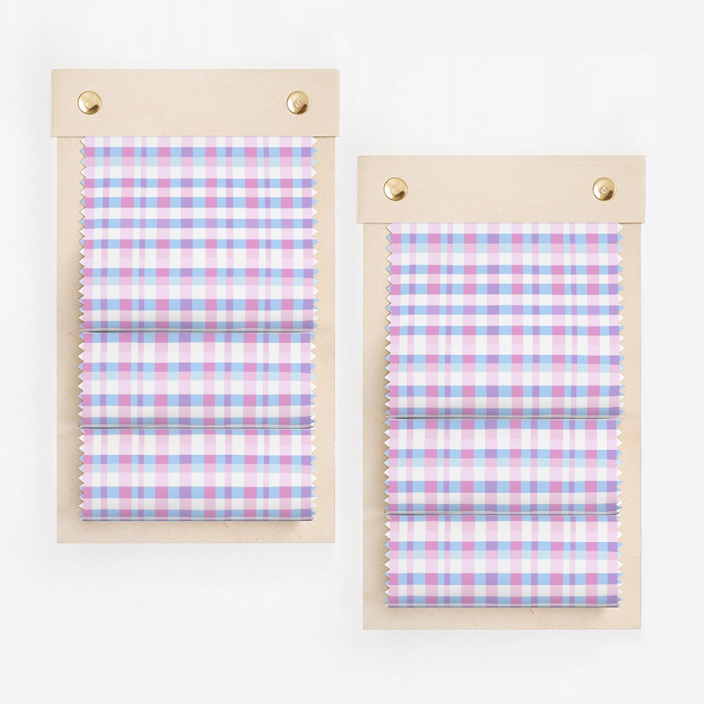Vibrant Plaid Patterned Roman Shades for Windows
