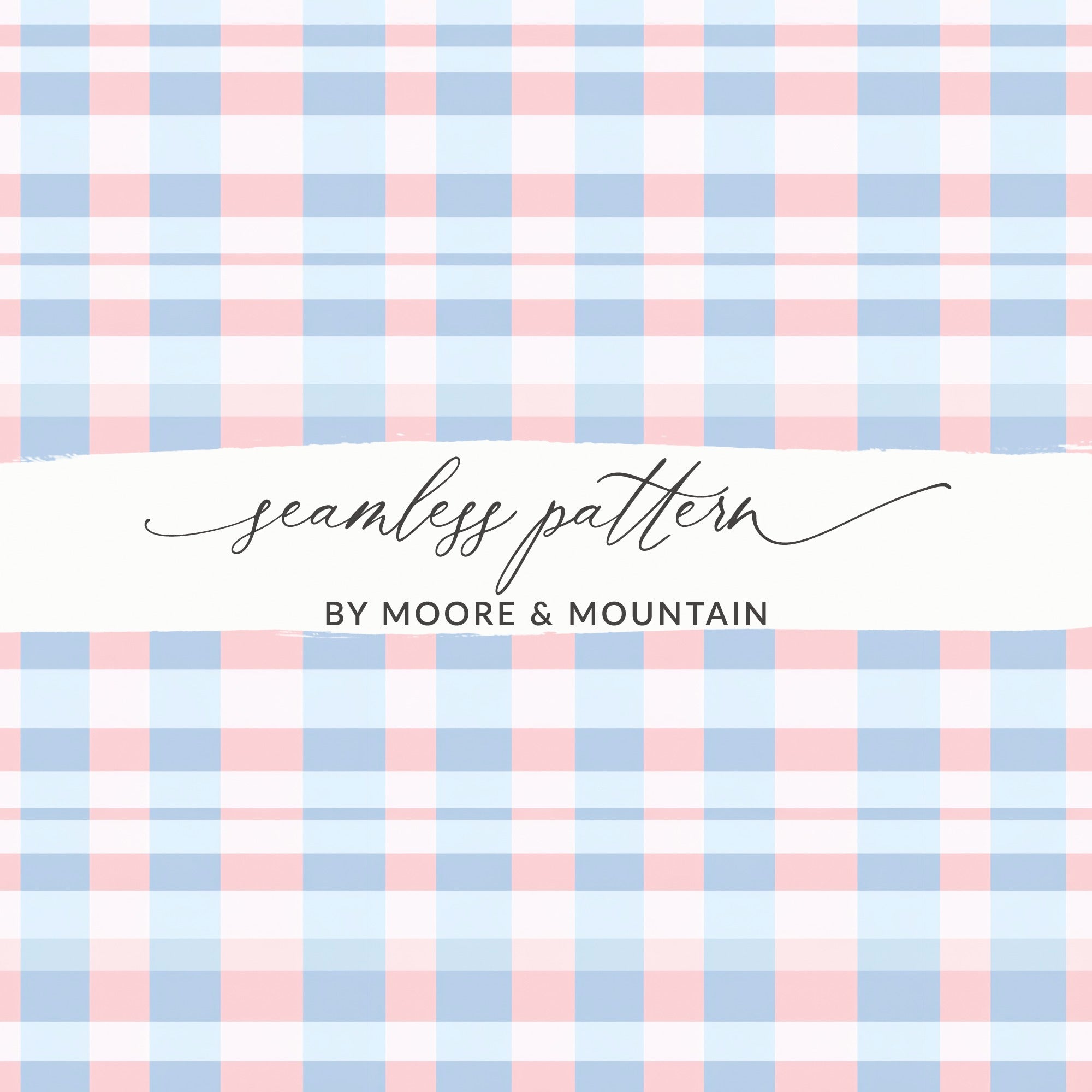 Pink and Blue Plaid Seamless Pattern Design
