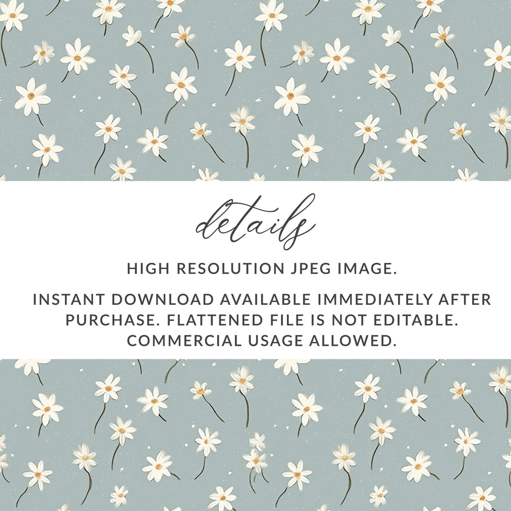 High Resolution Daisy Floral Pattern Digital Download