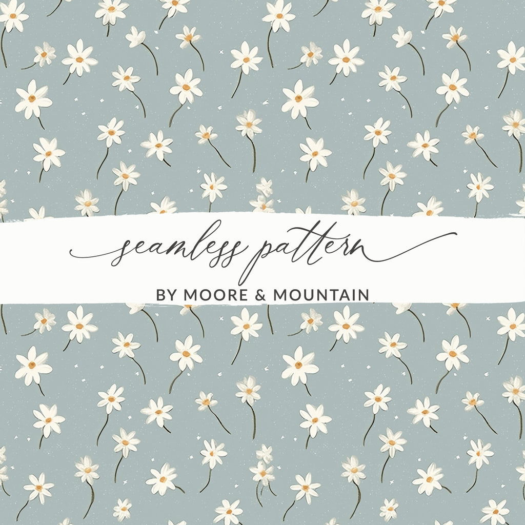 Elegant Daisy Floral Seamless Pattern Design