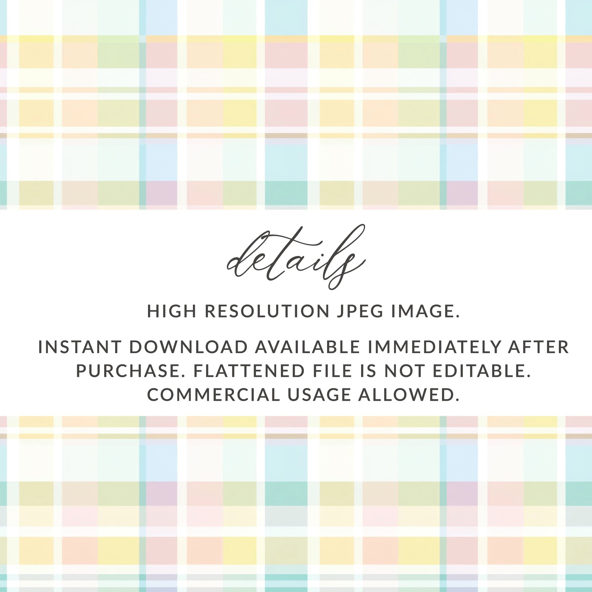 High Resolution Pastel Plaid Instant Download JPEG Image