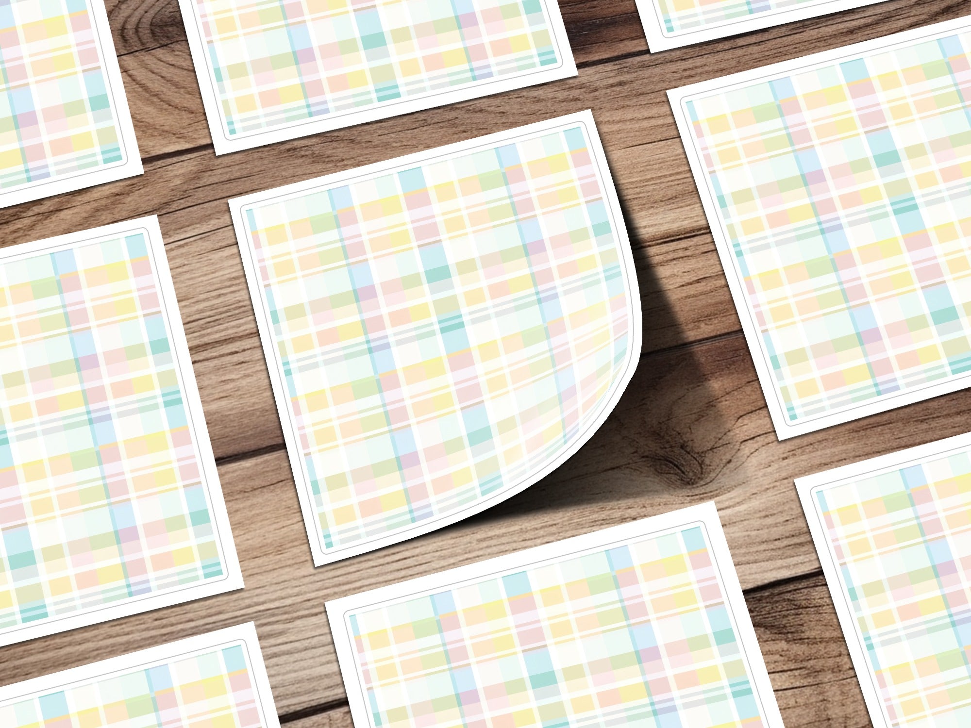 Colorful Plaid Pattern Sticker Sheet Product