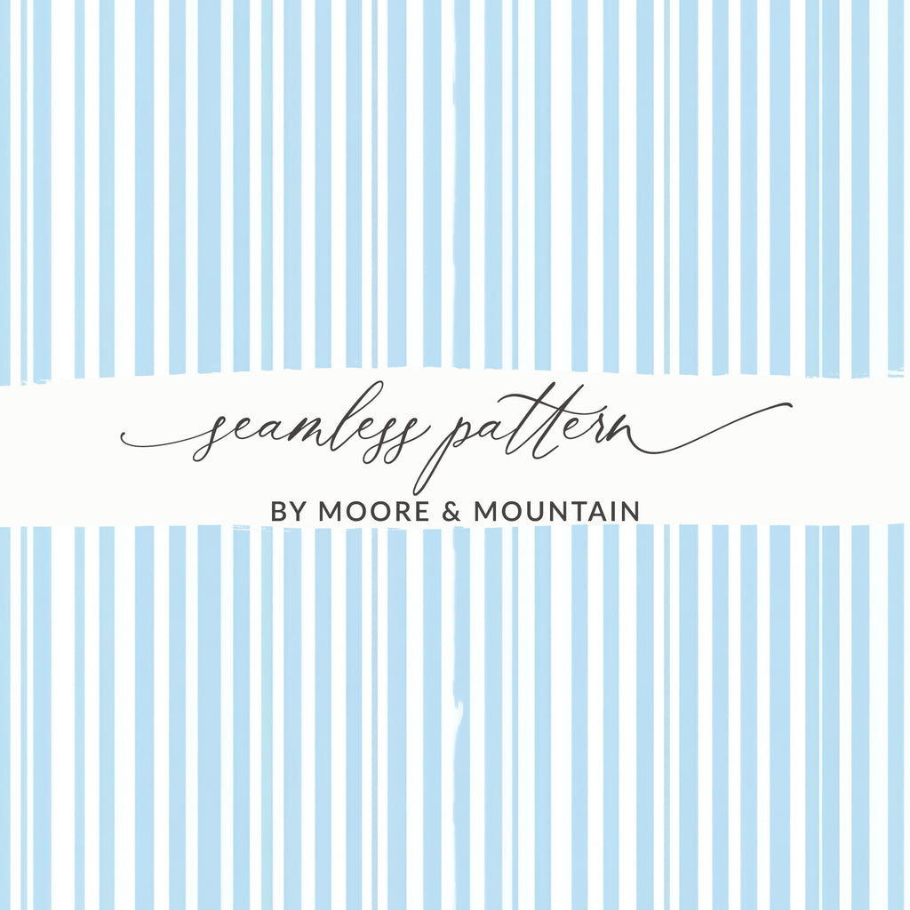 Light Blue Stripes Patterned Seamless Grandmillenial Digital - Moore and Mountain