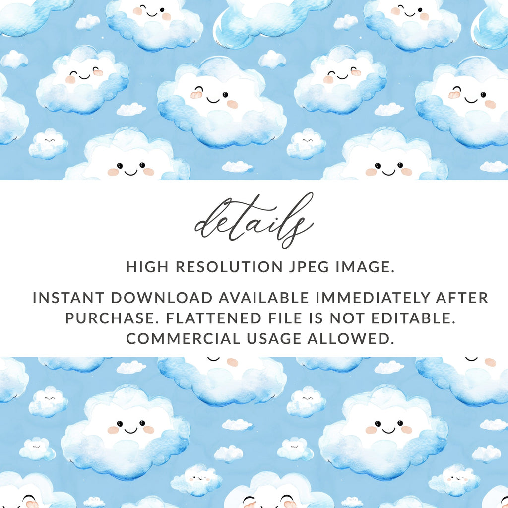 Cute Cloud Pattern Digital Download for Instant Use