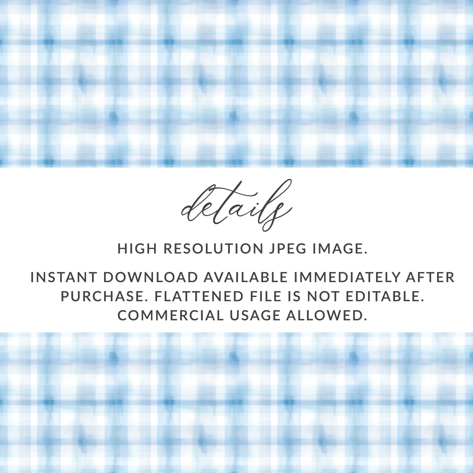 High Resolution Blue Plaid Instant Download JPEG Image