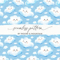Cute Cloud Pattern Seamless Design Ideal for Various Uses