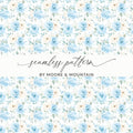 Blue and White Floral Seamless Pattern Design