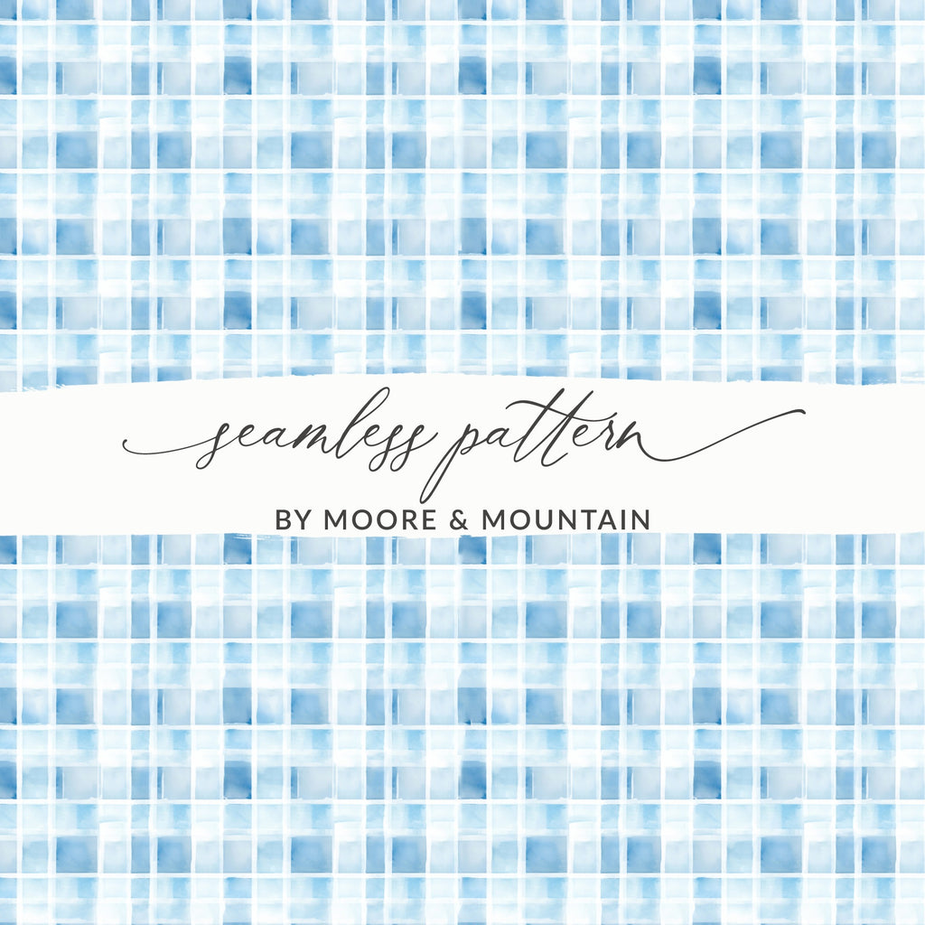 Seamless Blue and White Square Pattern Design