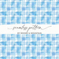Blue Watercolor Plaid Seamless Pattern Design Product