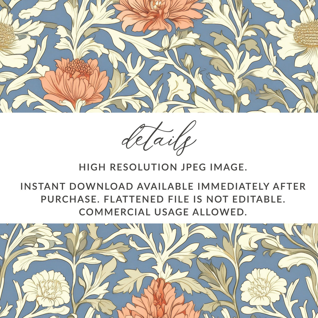 Light Blue William Morris Larkspur Print Digital - Moore and Mountain