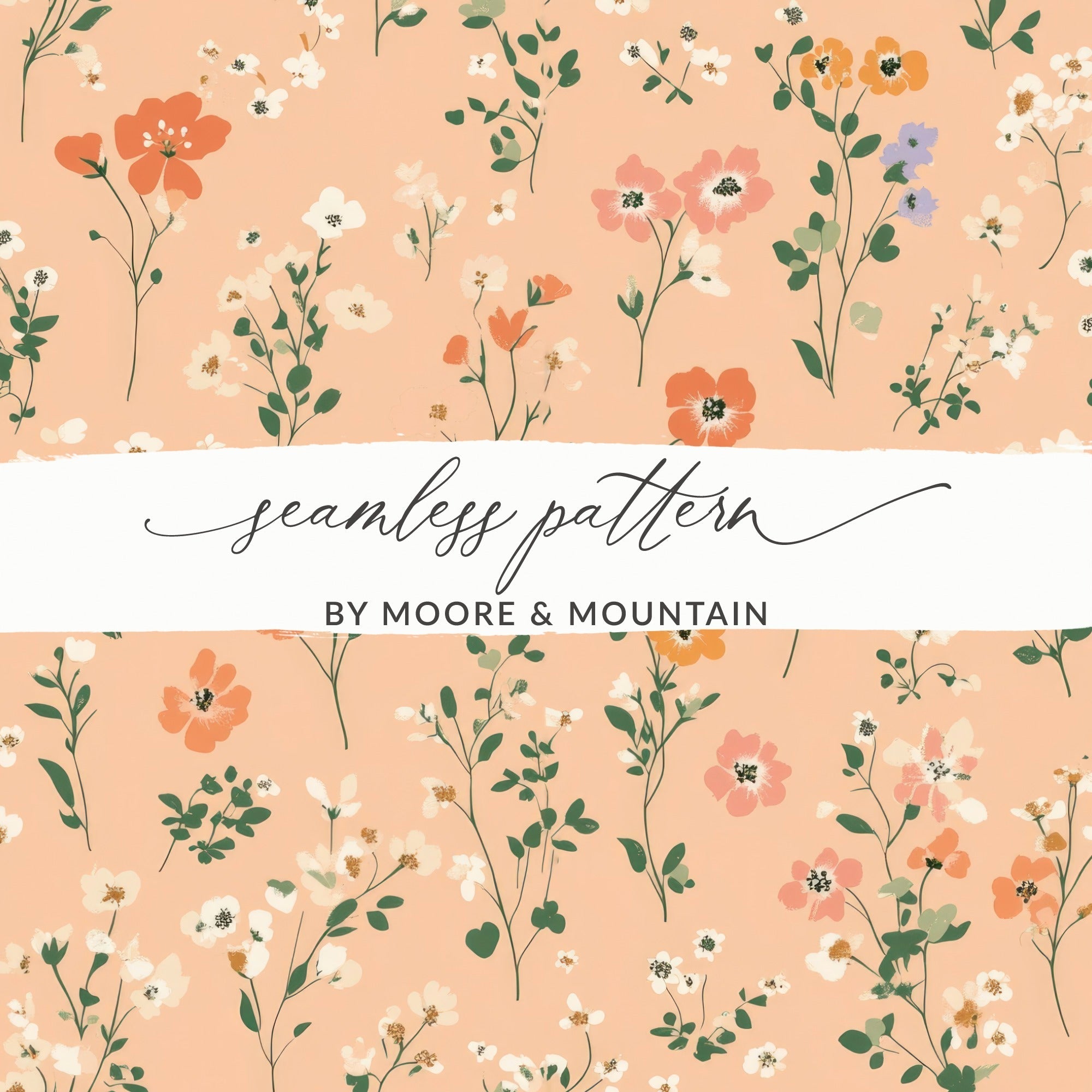 Light Blush Ditsy Floral Delight Seamless Pattern for Fabric Design Crafts - Moore and Mountain