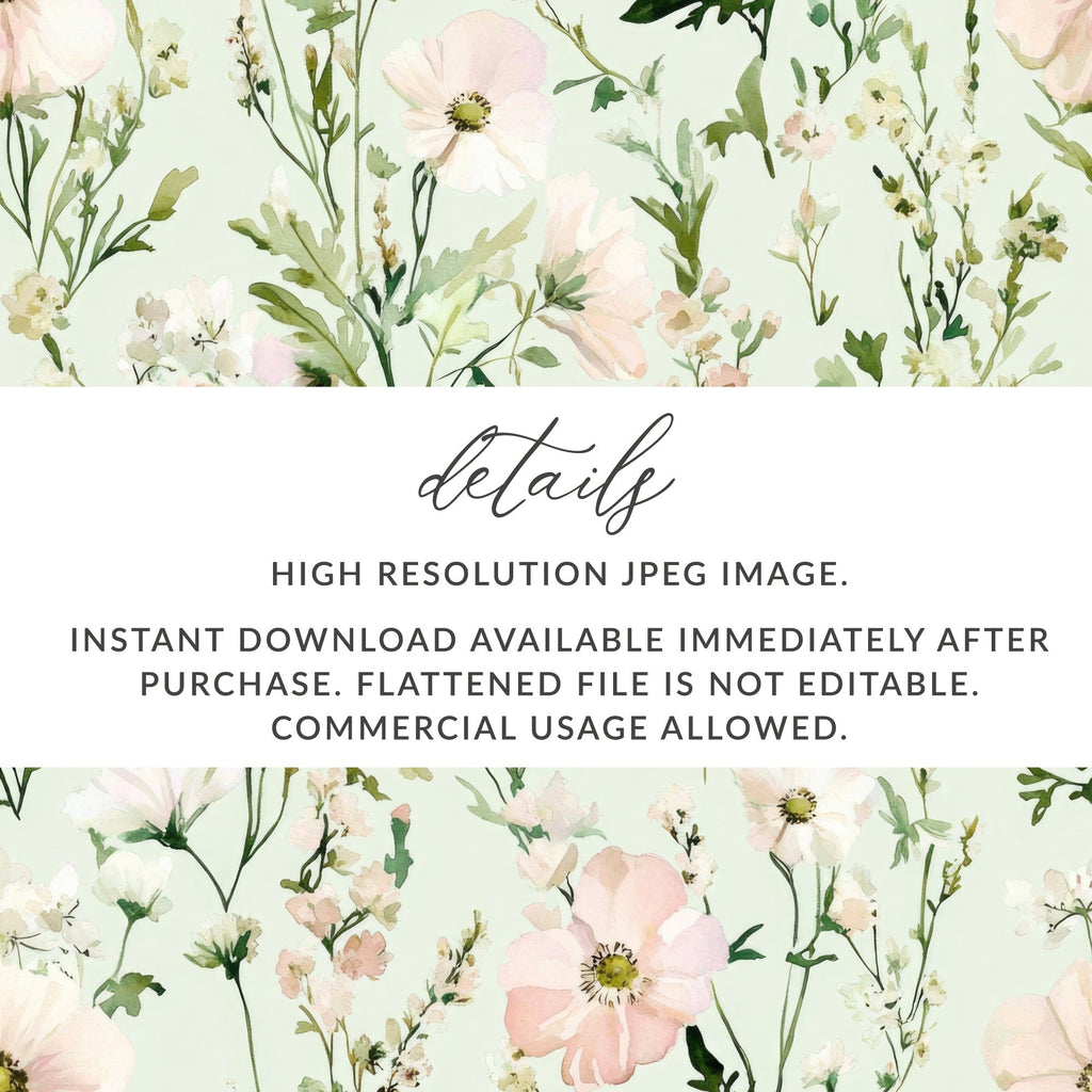 Light Blush Floral Delight Elegant Blossoms Patterned Watercolor Design - Moore and Mountain