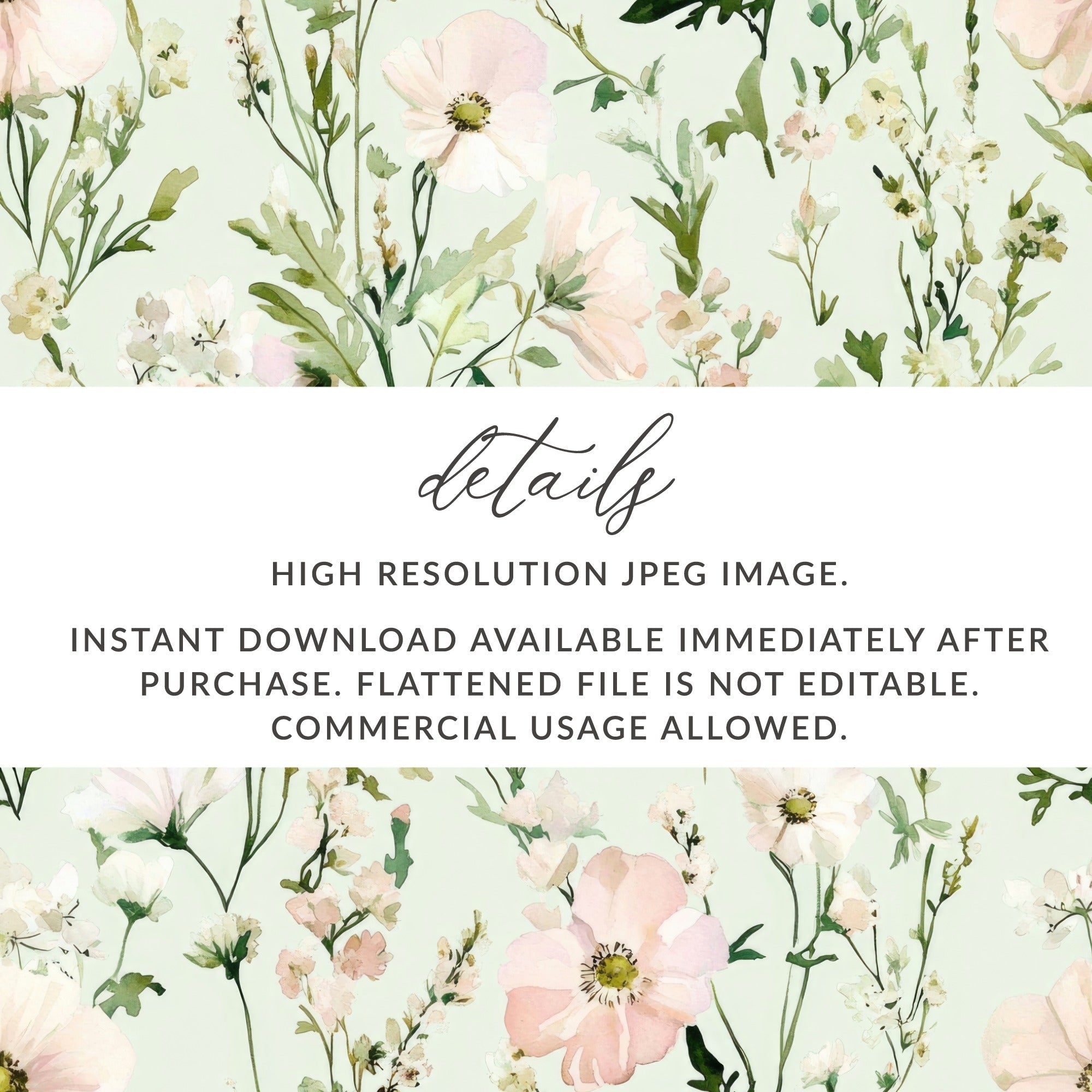 Light Blush Floral Delight Elegant Blossoms Patterned Watercolor Design - Moore and Mountain