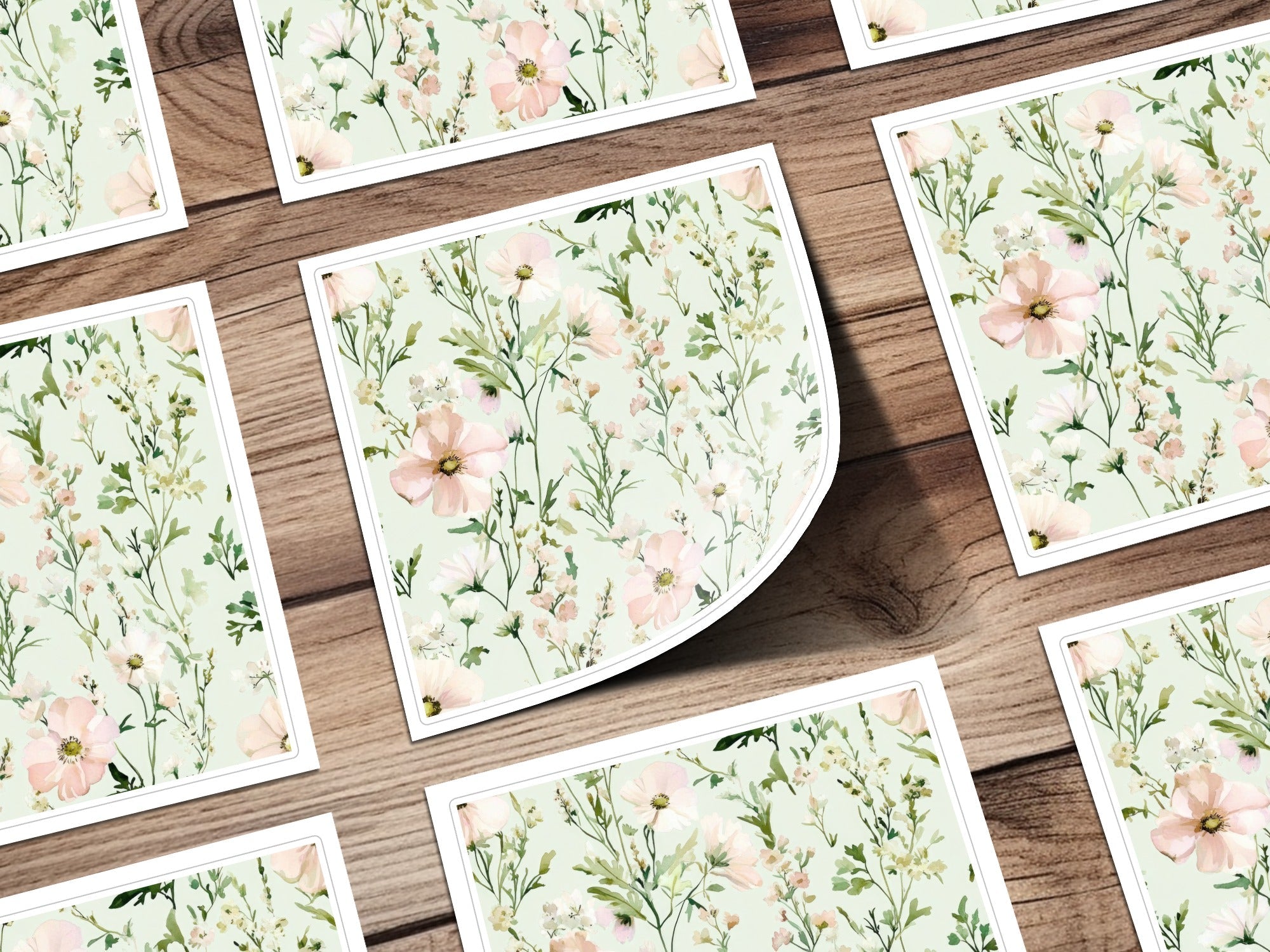 Light Blush Floral Delight Elegant Blossoms Patterned Watercolor Design - Moore and Mountain