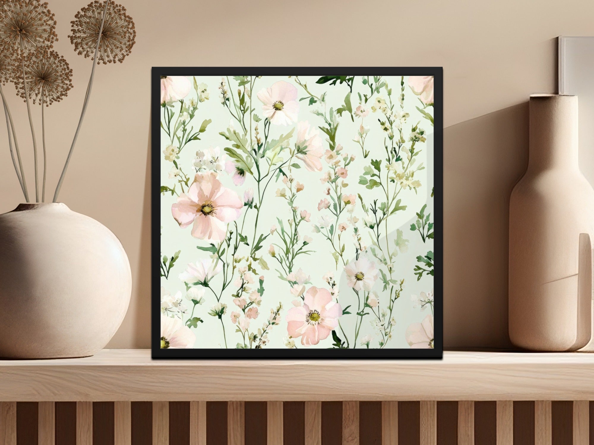 Light Blush Floral Delight Elegant Blossoms Patterned Watercolor Design - Moore and Mountain