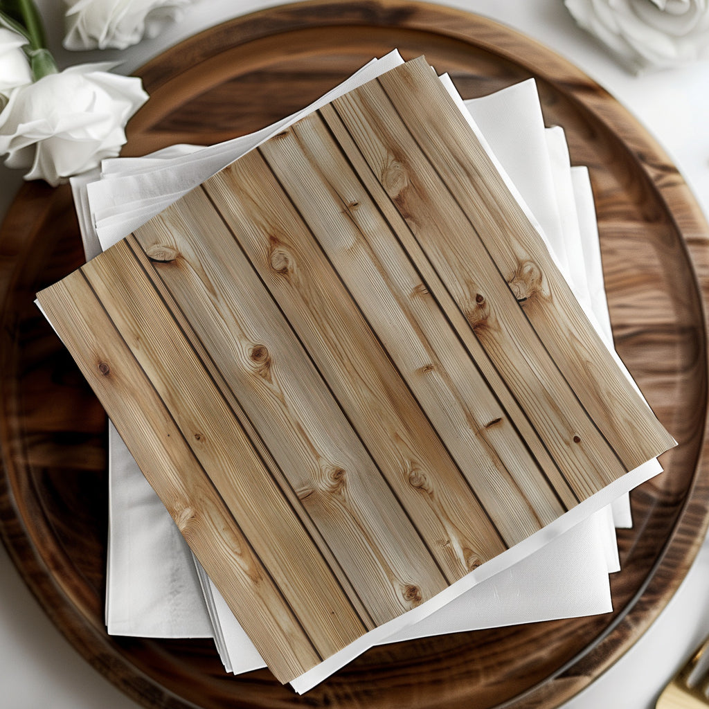 Rustic Wood Look Napkins for Stylish Dining Decor