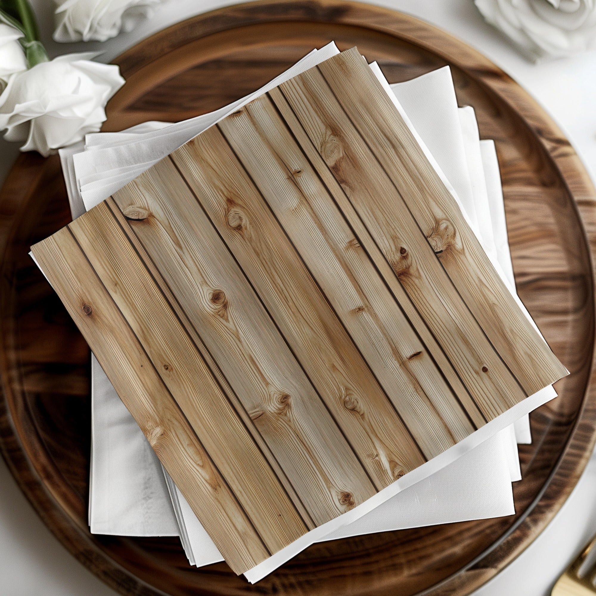 Rustic Wood Look Napkins for Stylish Dining Decor