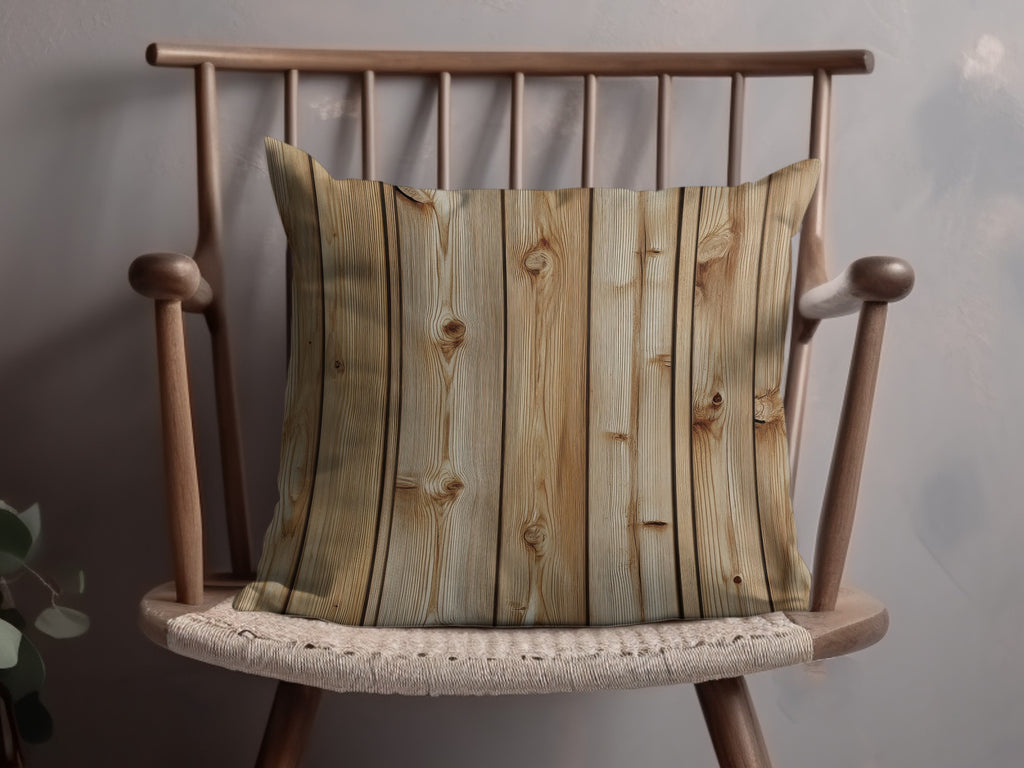 Rustic Wood Plank Pattern Throw Pillow for Home Decor