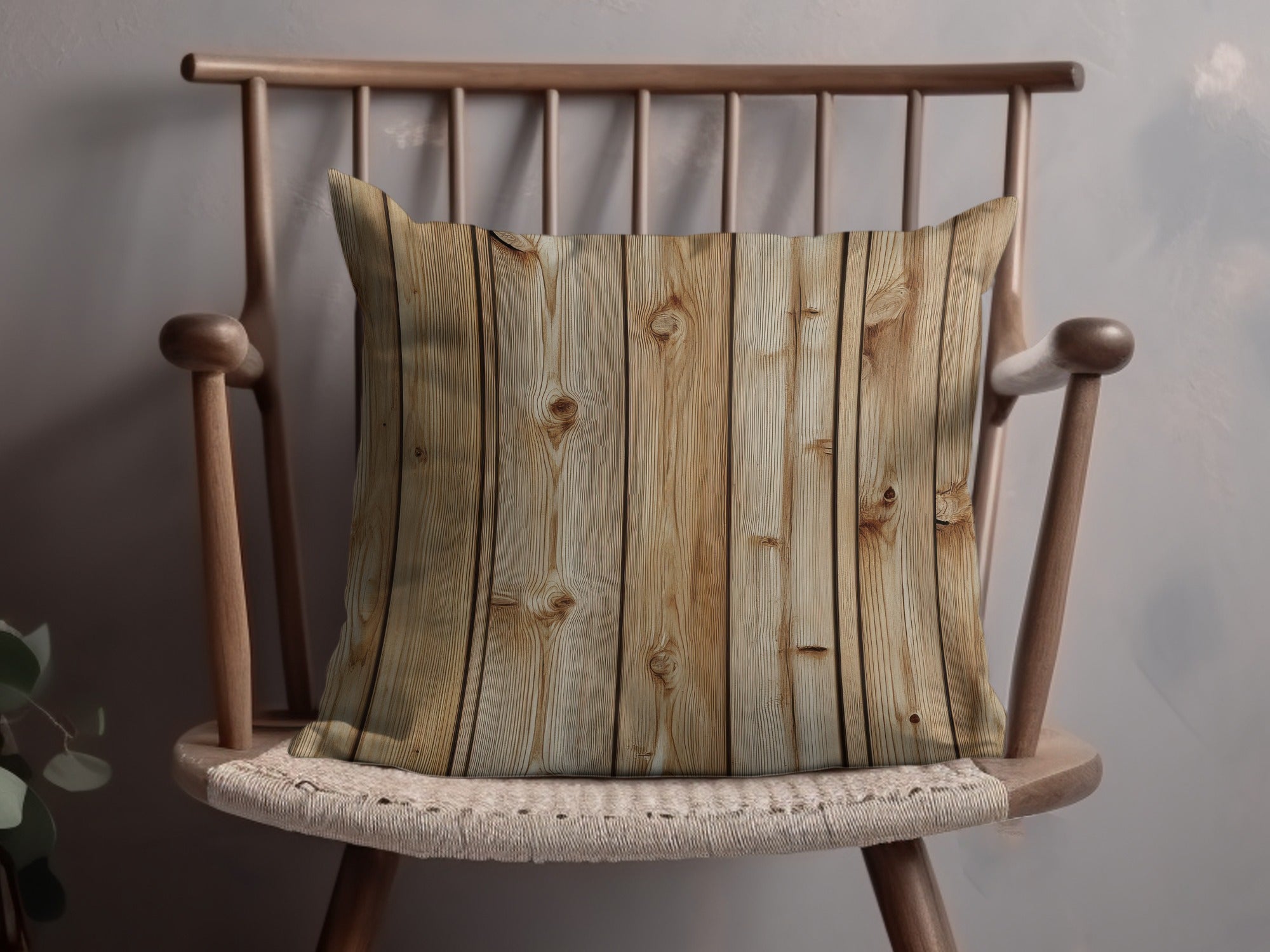 Rustic Wood Plank Pattern Throw Pillow for Home Decor
