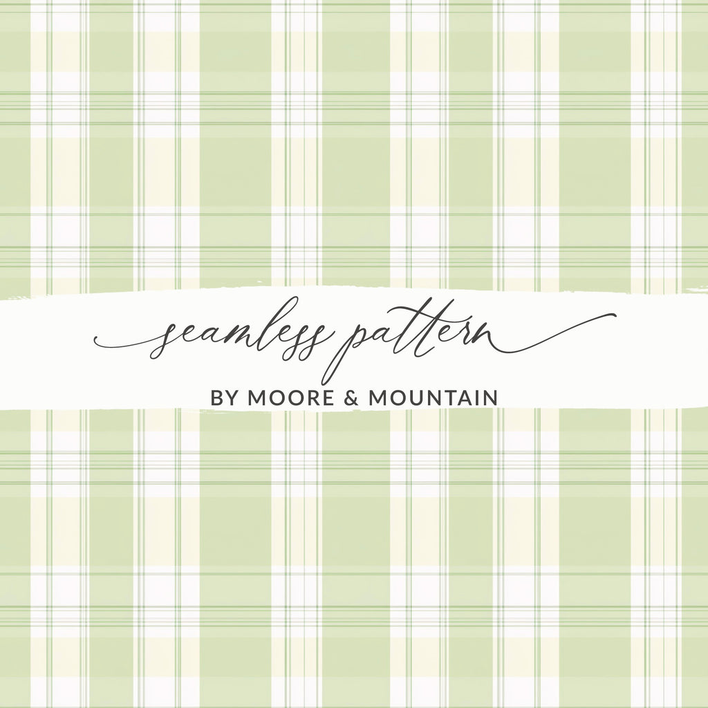 Elegant Green Plaid Seamless Pattern by Moore & Mountain