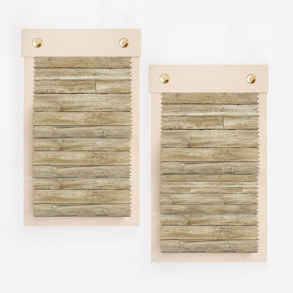 Rustic Wooden Plank Design Light Filtering Window Blinds