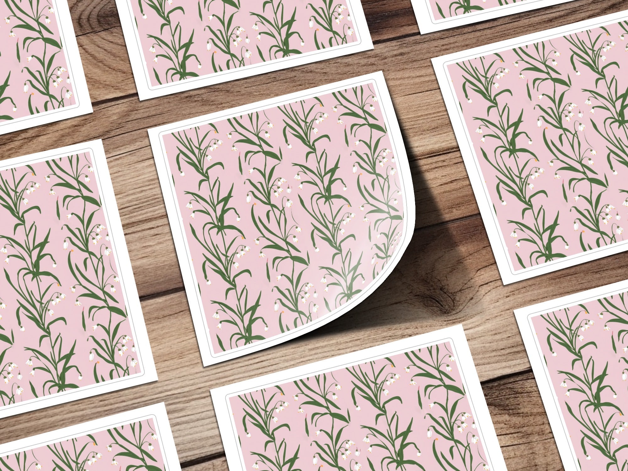Snowdrop Flower T-Shirt, Digital Paper, Pink Floral Pattern, Botanical Print, Seamless Fabric Design, Spring Flowers Pattern, Floral Design - Moore and Mountain
