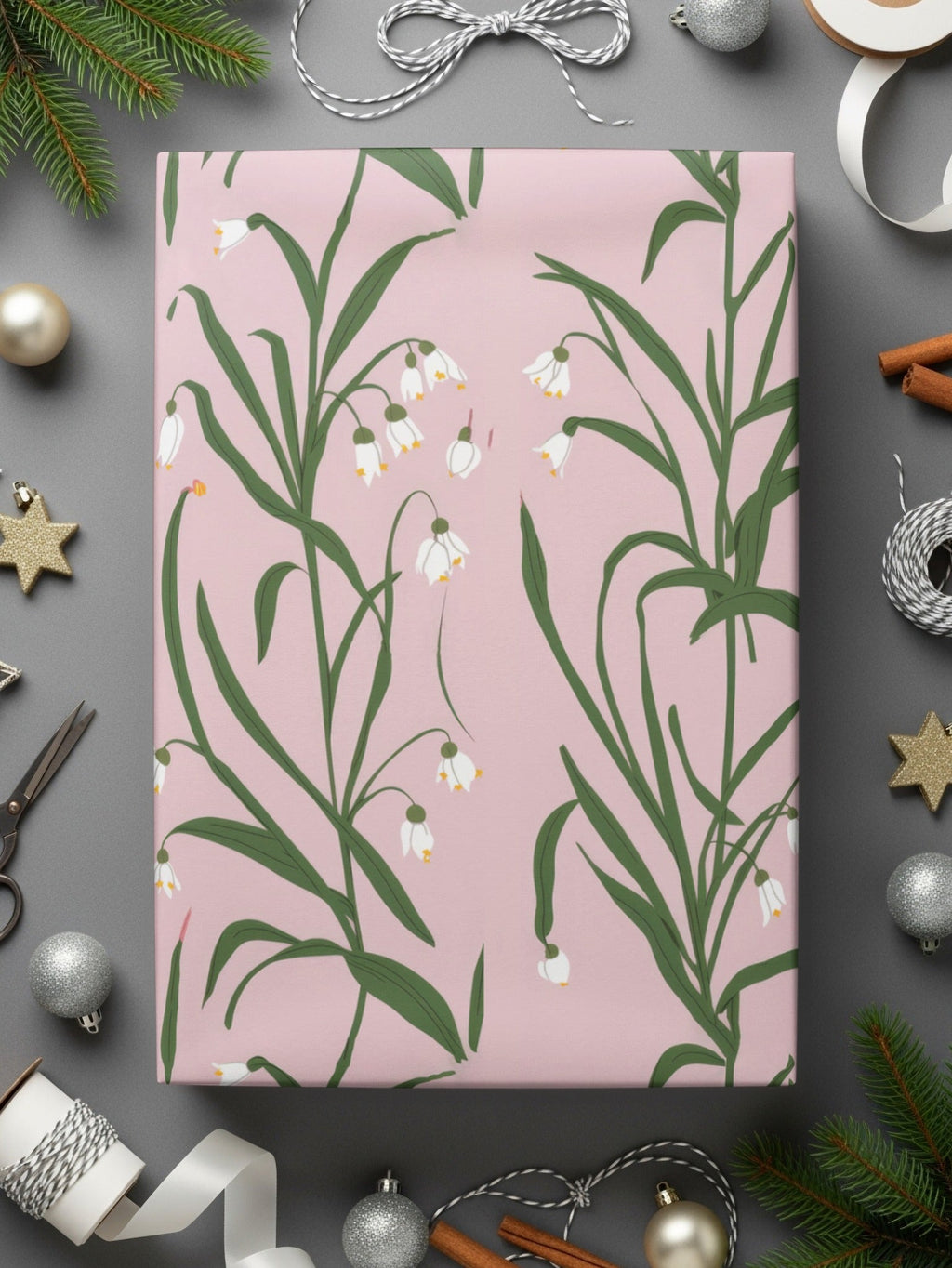 Snowdrop Flower T-Shirt, Digital Paper, Pink Floral Pattern, Botanical Print, Seamless Fabric Design, Spring Flowers Pattern, Floral Design - Moore and Mountain