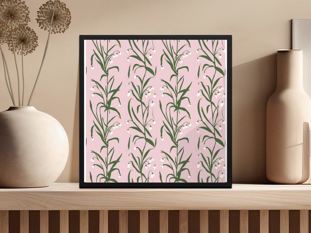 Snowdrop Flower T-Shirt, Digital Paper, Pink Floral Pattern, Botanical Print, Seamless Fabric Design, Spring Flowers Pattern, Floral Design - Moore and Mountain