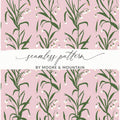 Snowdrop Flower T-Shirt, Digital Paper, Pink Floral Pattern, Botanical Print, Seamless Fabric Design, Spring Flowers Pattern, Floral Design - Moore and Mountain