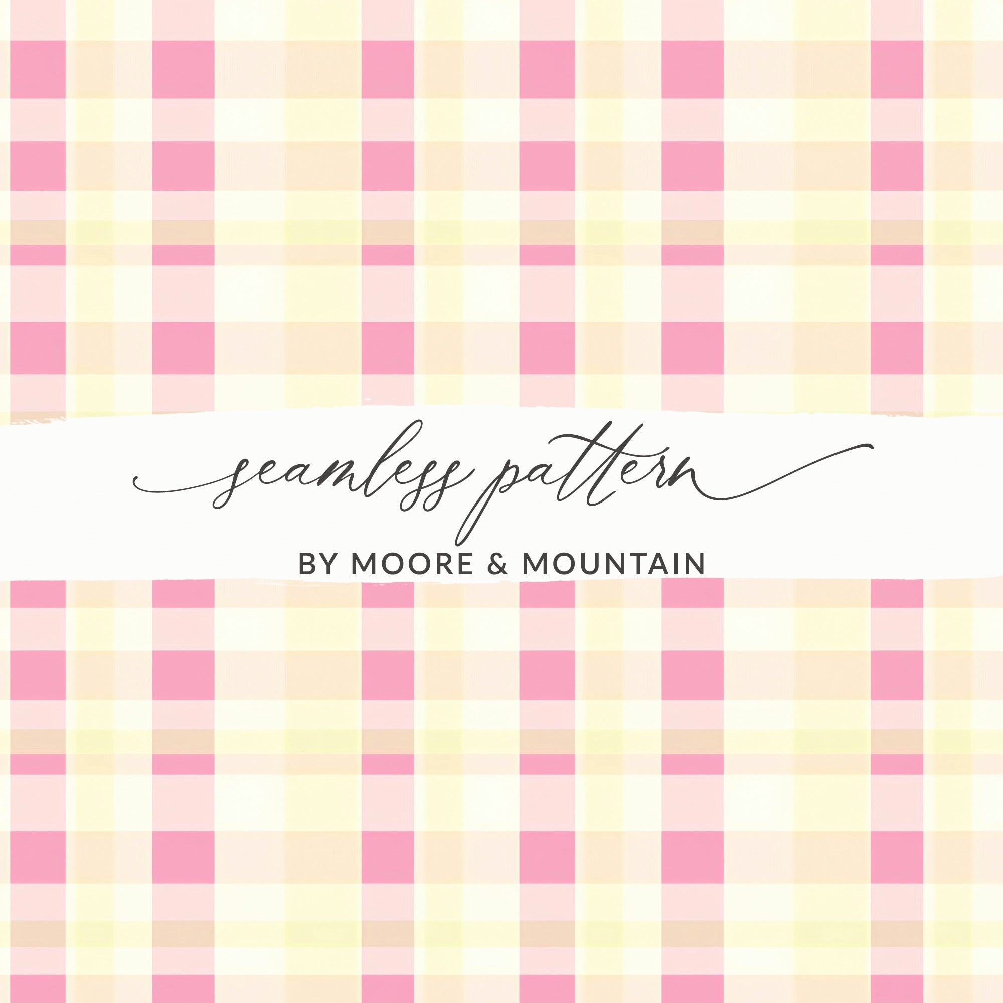 Pink and Yellow Plaid Seamless Pattern Design