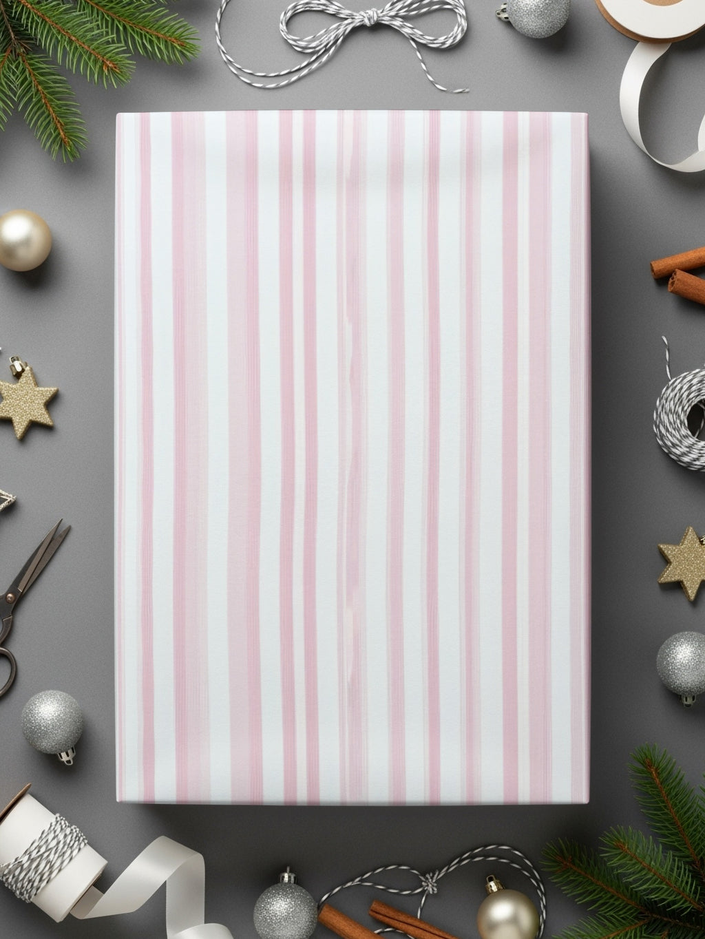 Light Pink and White Stripes Seamless Grandmillenial Digital - Moore and Mountain